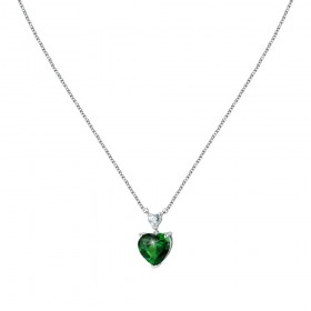 Collana Chiara Ferragni Donna Diamond Heart 38-4 cm Silver White Green Zirconi J19AUV11