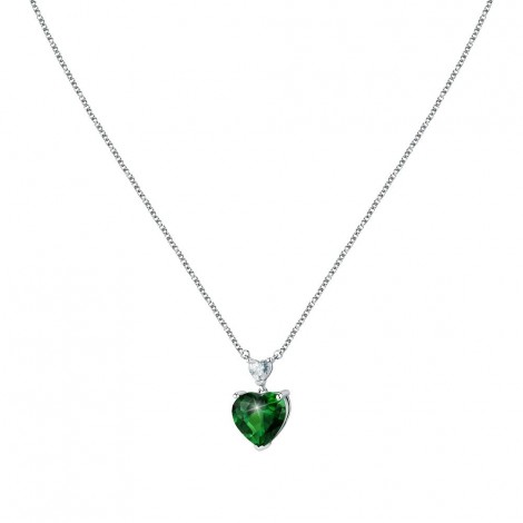 Collana Chiara Ferragni Donna Diamond Heart 38-4 cm Silver White Green Zirconi J19AUV11