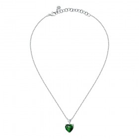 Collana Chiara Ferragni Donna Diamond Heart 38-4 cm Silver White Green Zirconi J19AUV11