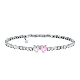 Bracciale Chiara Ferragni Donna Diamond Heart 175+15mm Zirconi Silver White Pink J19AUV12