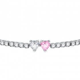 Bracciale Chiara Ferragni Donna Diamond Heart 175+15mm Zirconi Silver White Pink J19AUV12
