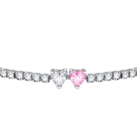 Bracciale Chiara Ferragni Donna Diamond Heart 175+15mm Zirconi Silver White Pink J19AUV12