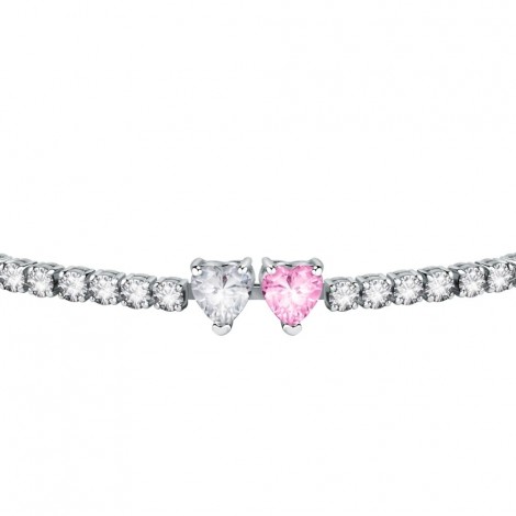 Bracciale Chiara Ferragni Donna Diamond Heart 175+15mm Zirconi Silver White Pink J19AUV12