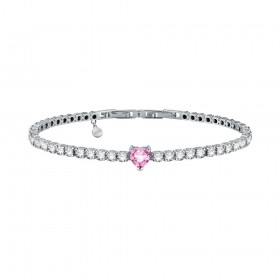 Bracciale Chiara Ferragni Donna Diamond Heart 175+15mm Zirconi Silver Pink J19AUV13