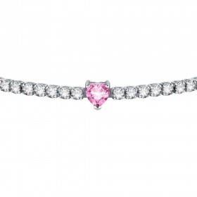 Bracciale Chiara Ferragni Donna Diamond Heart 175+15mm Zirconi Silver Pink J19AUV13