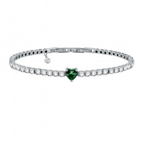 Bracciale Chiara Ferragni Donna Diamond Heart 175+15mm Zirconi Silver Green J19AUV15