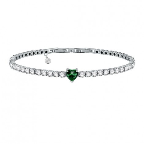 Bracciale Chiara Ferragni Donna Diamond Heart 175+15mm Zirconi Silver Green J19AUV15