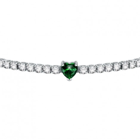 Bracciale Chiara Ferragni Donna Diamond Heart 175+15mm Zirconi Silver Green J19AUV15