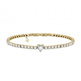 Bracciale Chiara Ferragni Donna Diamond Heart 175+15mm Zirconi Placcato Oro Giallo 18 Kt White J19AUV17