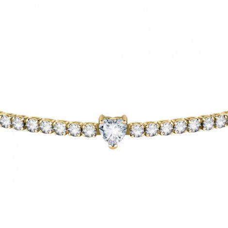Bracciale Chiara Ferragni Donna Diamond Heart 175+15mm Zirconi Placcato Oro Giallo 18 Kt White J19AUV17