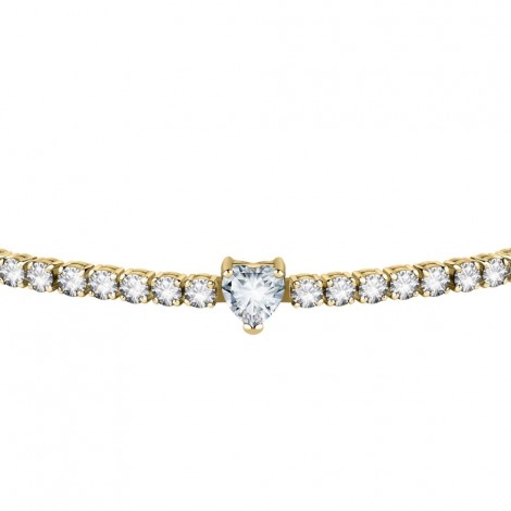 Bracciale Chiara Ferragni Donna Diamond Heart 175+15mm Zirconi Placcato Oro Giallo 18 Kt White J19AUV17