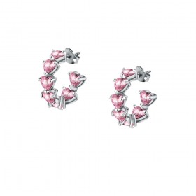 Orecchini Chiara Ferragni Donna Diamond Heart 17,5 mm Zirconi Pink White J19AUV24