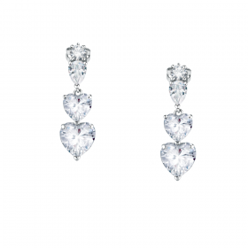 Orecchini Pendenti Chiara Ferragni Donna Diamond Heart 30,5 mm Zirconi White J19AUV27