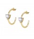 Orecchini Chiara Ferragni Donna Diamond Heart 28 mm Zirconi Placcati Oro Giallo 18 Kt White J19AUV30