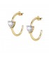 Orecchini Chiara Ferragni Donna Diamond Heart 28 mm Zirconi Placcati Oro Giallo 18 Kt White J19AUV30