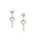 Orecchini Chiara Ferragni Donna Diamond Heart 28 mm Zirconi Placcati Oro Giallo 18 Kt White J19AUV30