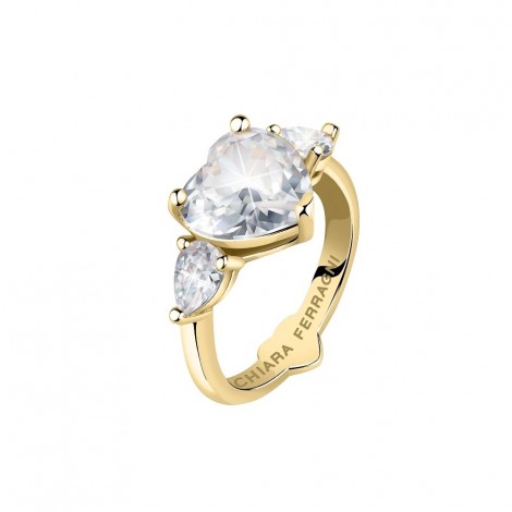 Chiara Ferragni Diamond Heart Zirconi Placcato Oro Giallo 18 Kt J19AUV32012 Anello Donna