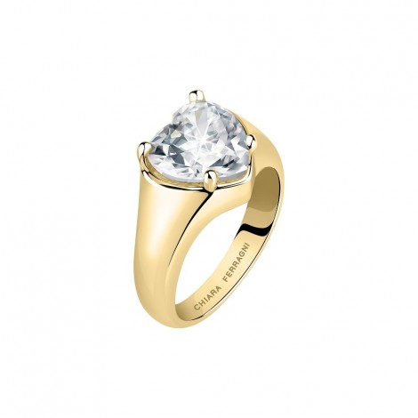 Anello Chiara Ferragni Donna Diamond Heart Zirconi Placcato Oro Giallo 18 Kt White J19AUV36012