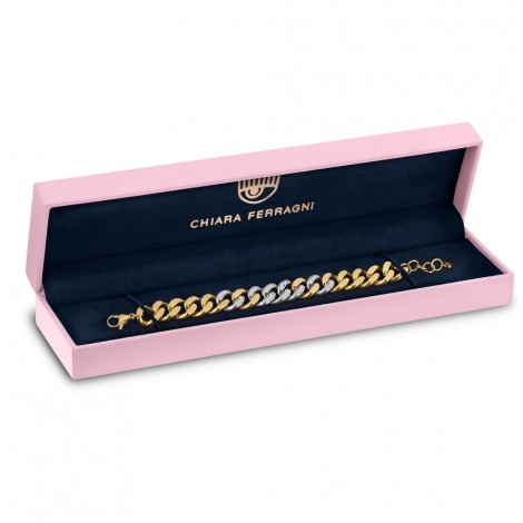 Bracciale Chiara Ferragni Donna Chain 170-25 mm Zirconi Placcato Oro Giallo 18 Kt  J19AUW04