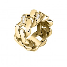 Anello Chiara Ferragni Donna Chain Zirconi Placcato Oro Giallo 18 Kt  J19AUW05012