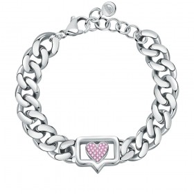 Bracciale Chiara Ferragni Donna Chain 165-30 mm Zirconi Pink Silver J19AUW11