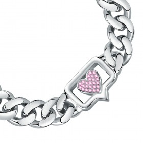Bracciale Chiara Ferragni Donna Chain 165-30 mm Zirconi Pink Silver J19AUW11