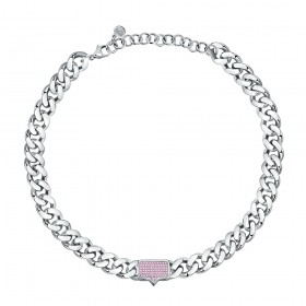 Collana Chiara Ferragni Donna Chain 38-7 cm Zirconi Pink Silver J19AUW15