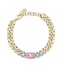 Bracciale Chiara Ferragni Donna Chain 170-25 mm Zirconi Placcata Oro Giallo 18 Kt Silver Pink J19AUW26