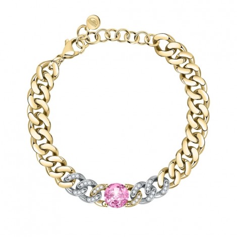 Bracciale Chiara Ferragni Donna Chain 170-25 mm Zirconi Placcata Oro Giallo 18 Kt Silver Pink J19AUW26