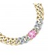 Bracciale Chiara Ferragni Donna Chain 170-25 mm Zirconi Placcata Oro Giallo 18 Kt Silver Pink J19AUW26