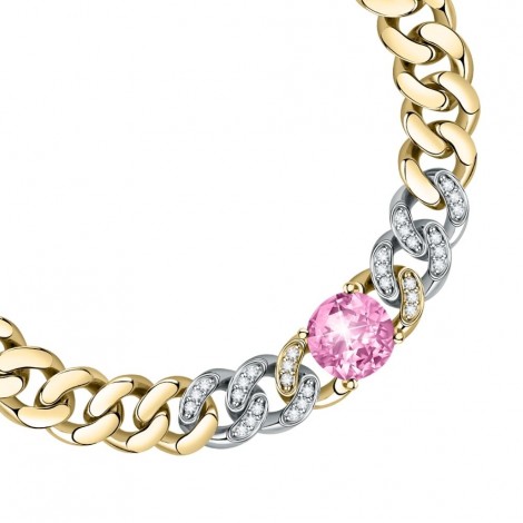 Bracciale Chiara Ferragni Donna Chain 170-25 mm Zirconi Placcata Oro Giallo 18 Kt Silver Pink J19AUW26