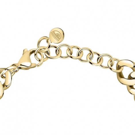 Bracciale Chiara Ferragni Donna Chain 170-25 mm Zirconi Placcata Oro Giallo 18 Kt Silver Pink J19AUW26