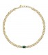 Collana Chiara Ferragni Donna Chain 38-4 cm Zirconi Placcata Oro Giallo 18 Kt Silver Green J19AUW29