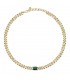 Collana Chiara Ferragni Donna Chain 38-4 cm Zirconi Placcata Oro Giallo 18 Kt Silver Green J19AUW29