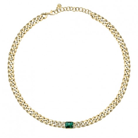 Collana Chiara Ferragni Donna Chain 38-4 cm Zirconi Placcata Oro Giallo 18 Kt Silver Green J19AUW29