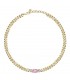 Collana Chiara Ferragni Donna Chain 38-4 cm Zirconi Placcata Oro Giallo 18 Kt Silver Pink J19AUW25