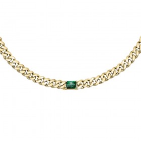 Collana Chiara Ferragni Donna Chain 30-7 cm Placcata Oro Giallo 18 Kt Silver Green J19AUW30