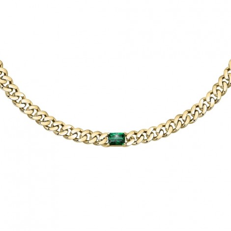 Collana Chiara Ferragni Donna Chain 30-7 cm Placcata Oro Giallo 18 Kt Silver Green J19AUW30