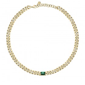Collana Chiara Ferragni Donna Chain 30-7 cm Placcata Oro Giallo 18 Kt Silver Green J19AUW30