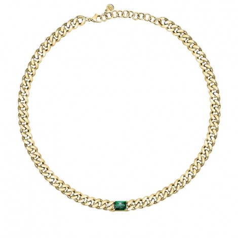 Collana Chiara Ferragni Donna Chain 30-7 cm Placcata Oro Giallo 18 Kt Silver Green J19AUW30