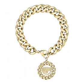 Bracciale Chiara Ferragni Donna Chain 18 cm Logo Eye Charm Placcata Oro Giallo 18 Kt  J19AUW37