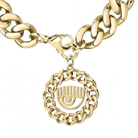 Bracciale Chiara Ferragni Donna Chain 18 cm Logo Eye Charm Placcata Oro Giallo 18 Kt  J19AUW37