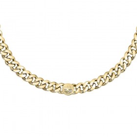 Collana Chiara Ferragni Donna Chain 38+4 cm Logo Charm Placcata Oro Giallo 18 Kt Zirconi  J19AUW45