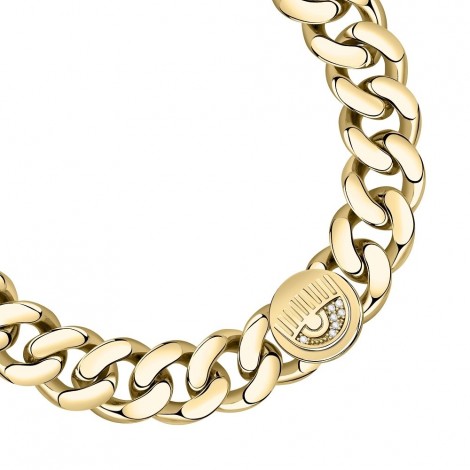 Bracciale Chiara Ferragni Donna Chain 16,5 + 3 cm Logo Eye Charm Placcata Oro Giallo 18 Kt  J19AUW46