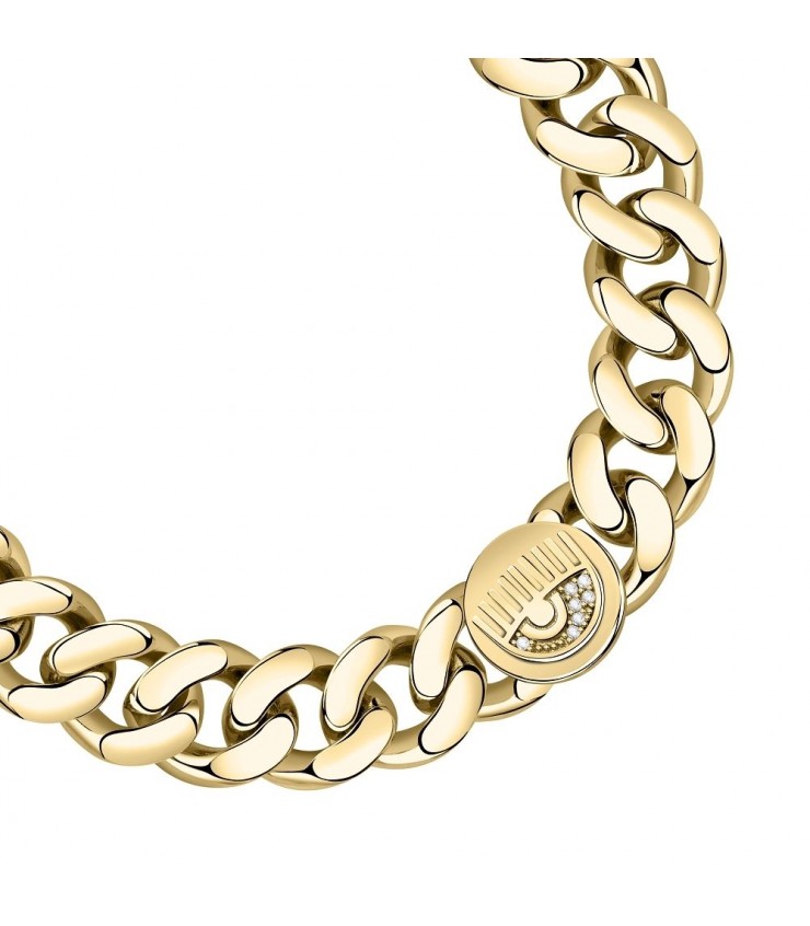 Collana Tuscany Silver In Argento 925 Placcato Oro Giallo Con Disco Lucido (41-43 Cm Regolabile)