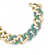 Bracciale Chiara Ferragni Donna Chain 170+25mm Logo Eye Charm Placcata Oro Giallo 18 Kt Zirconi Green  J19AUW48