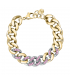 Bracciale Chiara Ferragni Donna Chain 170+25mm Logo Eye Charm Placcata Oro Giallo 18 Kt Zirconi Pink J19AUW51