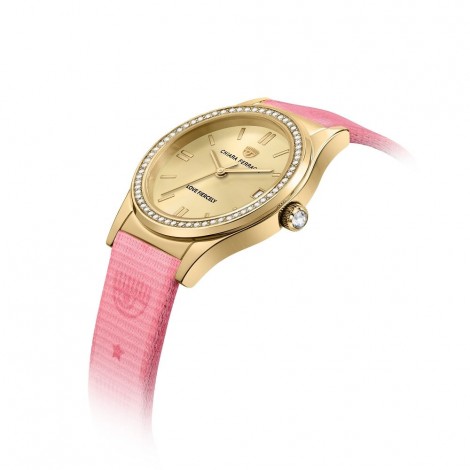 Orologio Chiara Ferragni Solo Tempo Donna Contemporary 32 mm Oro Giallo Acciaio Tessuto Rosa R1951102501