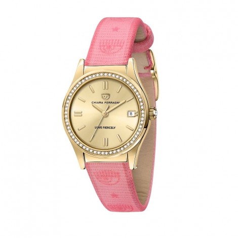 Orologio Chiara Ferragni Solo Tempo Donna Contemporary 32 mm Oro Giallo Acciaio Tessuto Rosa R1951102501