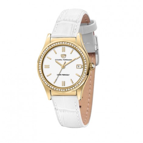 Orologio Chiara Ferragni Donna Contemporary 32 mm Gold Acciaio White Pelle R1951102502